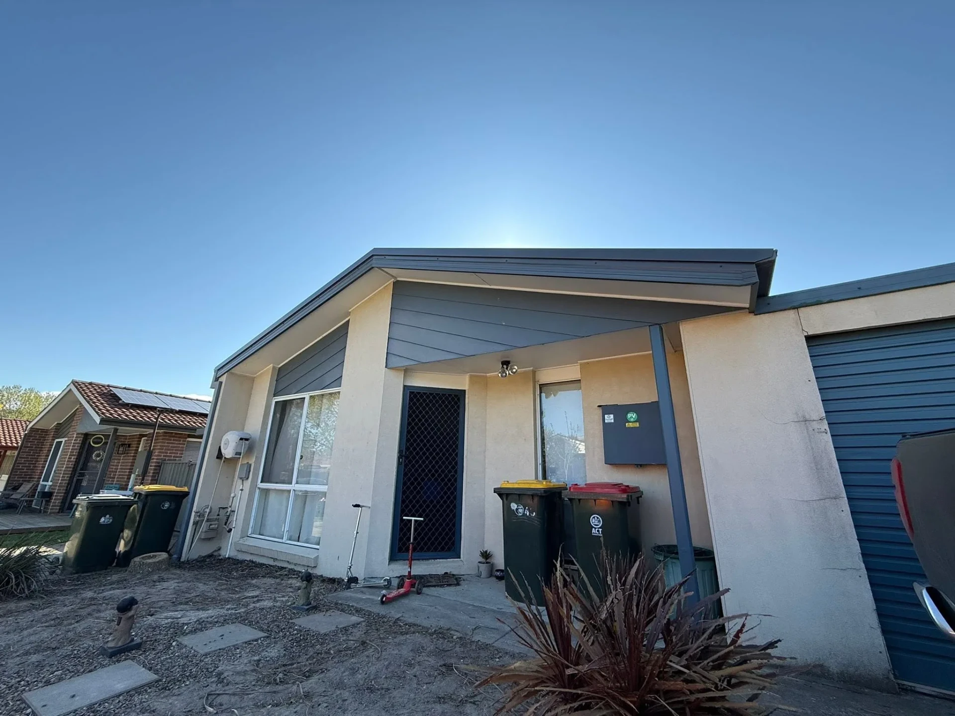 Front of the Conder home showing completed fascia and gutter work
